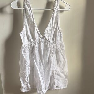 Urban Outfitters White Lace-Trimmed Top